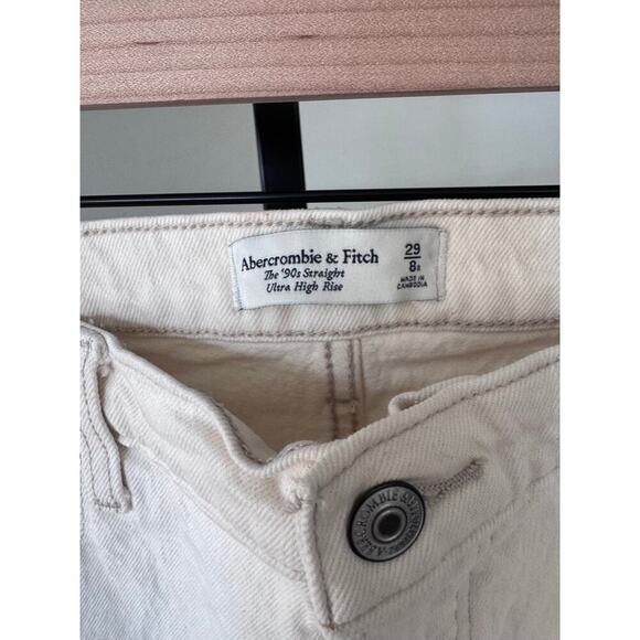 Abercrombie & Fitch Ultra High Rise 90s Straight Jean Stone - Picture 4 of 6
